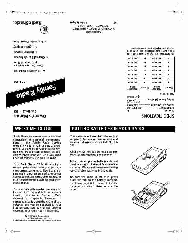 Radio Shack Two-Way Radio FRS-108-page_pdf